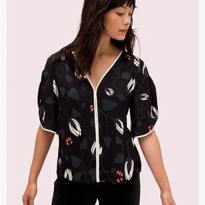 KATE SPADE, Deco Bloom Crepe Blouse